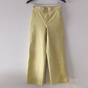 OAK + FORT light lemon yellow denim wide leg pants